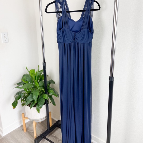 DFI | Sheer Navy Maxi Dress | Prom | Bridesmaids Dress - Picture 2 of 3